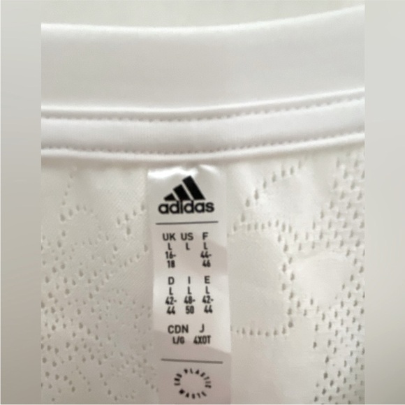 NEW Adidas Fast Flower crop mesh back shirt white size L - Picture 6 of 6